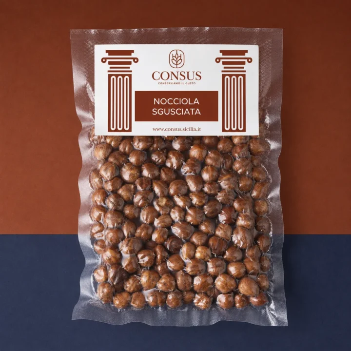 Nocciole sgusciate in busta sottovuoto Consus Sicilia
